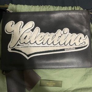 Valentino Garavani logo leather pouch